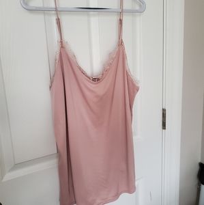 NWT a new day Pink Lace Trim Top